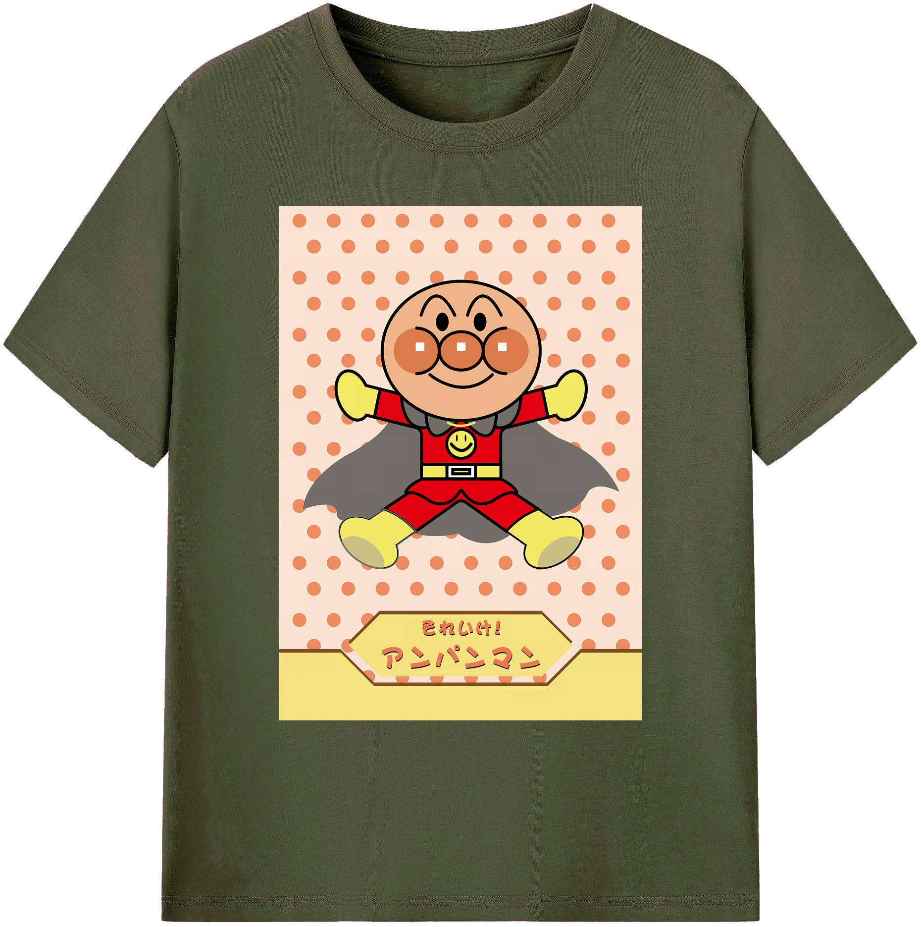 （画像用） アンパンマン Anpanman 綿100％ メンズ半袖Tシャツ｜肌触りやわらか＆通気性